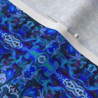BN8 -  SM - Abstract Marbled Tapestry in  Blues - Lavender - Teal  - Purple
