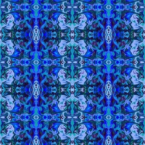 BN8 -  SM - Abstract Marbled Tapestry in  Blues - Lavender - Teal  - Purple