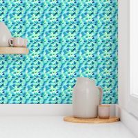 Mini Print watercolour green, blue and teal abstract spots