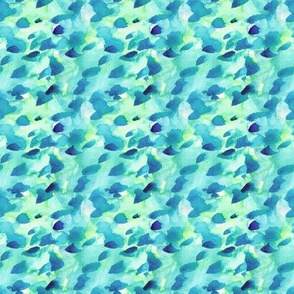 Mini Print watercolour green, blue and teal abstract spots