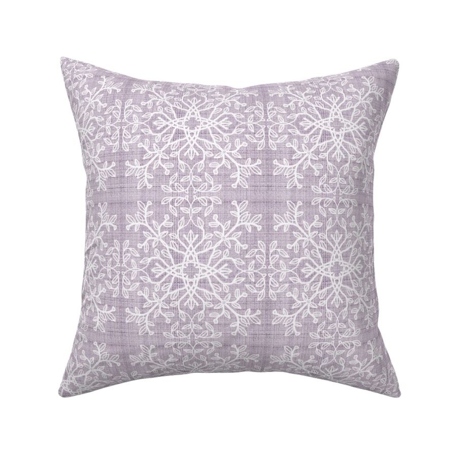 Botanical Branch Motif, Violet Linen