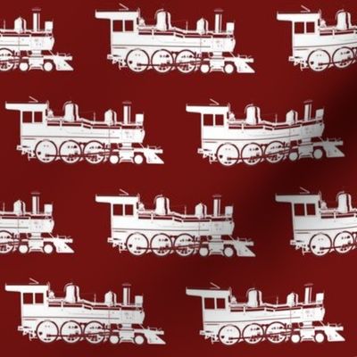 Steam Engine on Maroon // Large