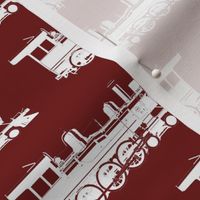 Steam Engine on Maroon // Large