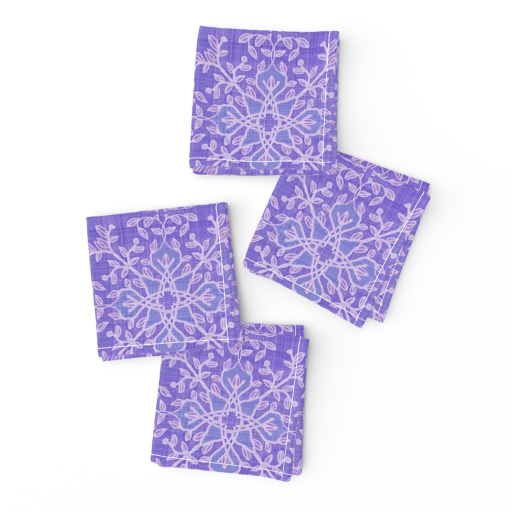 Botanical Branch Motif, Purple Linen