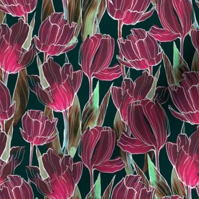 flowers pattern tulips
