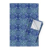 Botanical Branch Motif, Blue Linen