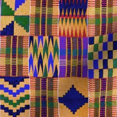 Kente Cloth // Anzac Yellow & Persian Blue // Large