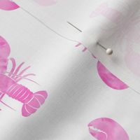 pink lobster fabric