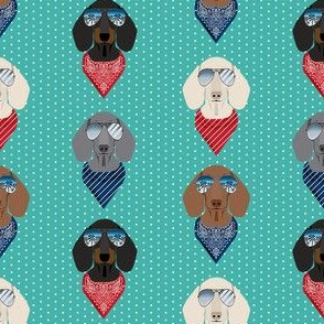 dachshund sunglasses doxie summer bandana dog fabric blue