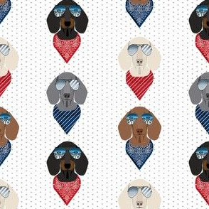 dachshund sunglasses doxie summer bandana dog fabric white