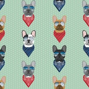 frenchie sunglasses french bulldog summer bandana dog fabric mint