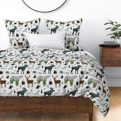 forest animals on linen