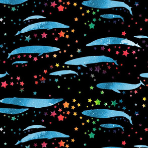 Blue Whales & rainbow stars