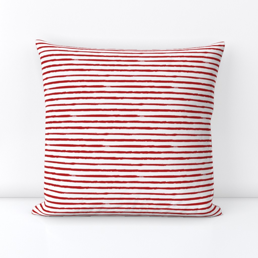 Small Painted Red Stripes on White