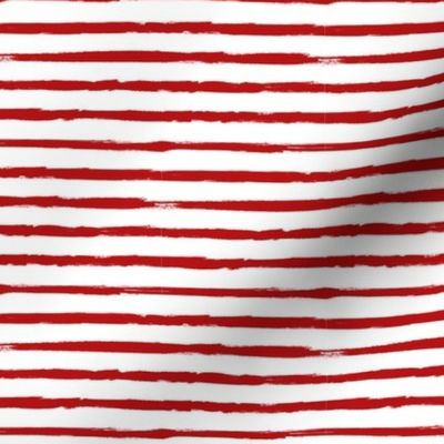 Small Painted Red Stripes on White