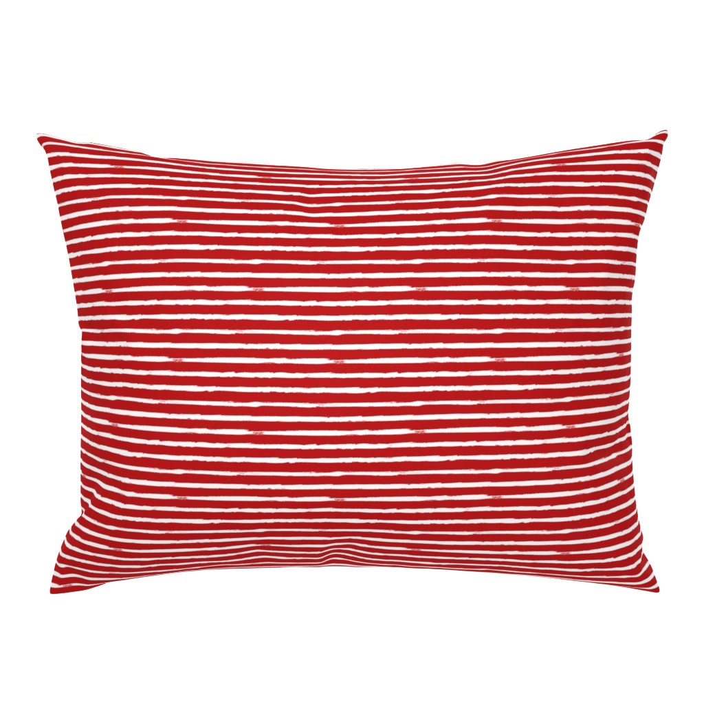 Small Painted White Stripes on Red