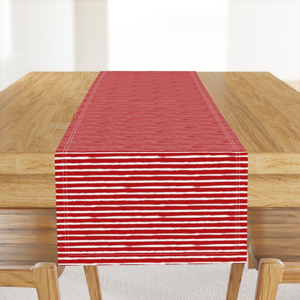 Small Painted White Stripes on Red