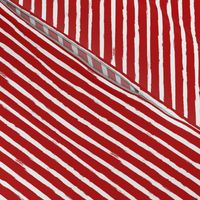 Small Painted White Stripes on Red