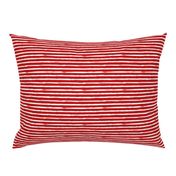 Small Painted White Stripes on Red