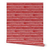 Small Painted White Stripes on Red