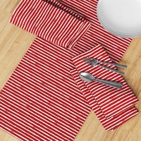 Small Painted White Stripes on Red