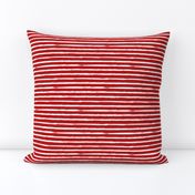 Small Painted White Stripes on Red