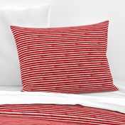 Small Painted White Stripes on Red