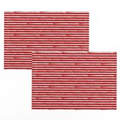 Small Painted White Stripes on Red