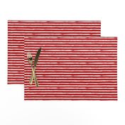 Small Painted White Stripes on Red