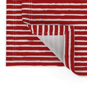 Small Painted White Stripes on Red