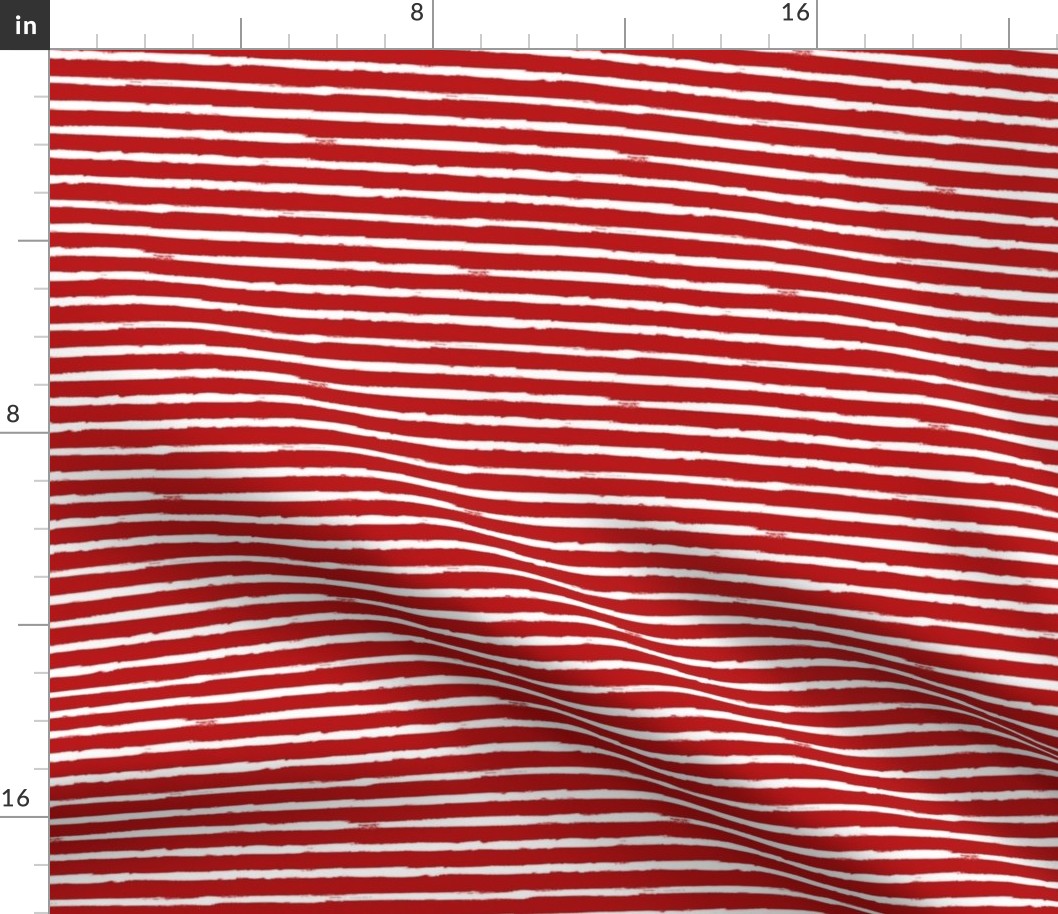 Small Painted White Stripes on Red