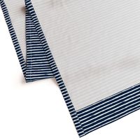Small Painted White Stripes on Navy Blue
