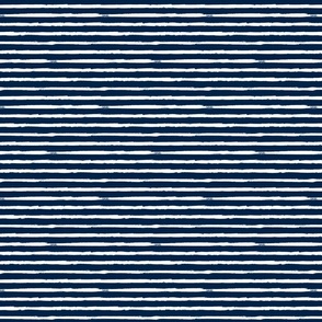 Small Painted White Stripes on Navy Blue