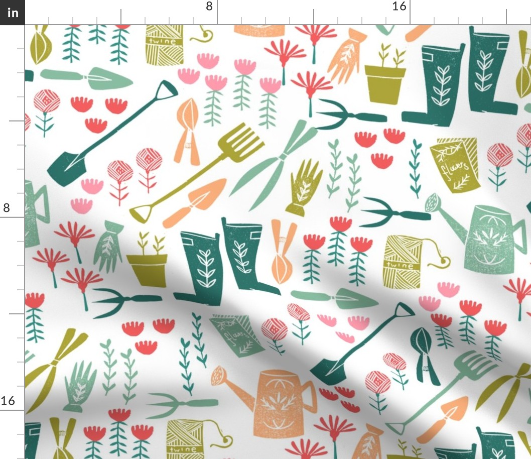 Spring in the Garden - Linocut pattern by Andrea Lauren