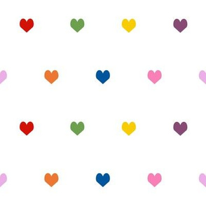 hearts rainbow valentines heart fabric hearts red yellow green blue hearts rainbow hearts cute