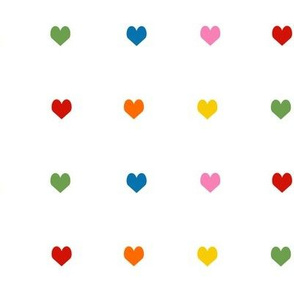 hearts rainbow valentines heart fabric hearts red yellow green blue hearts rainbow hearts cute