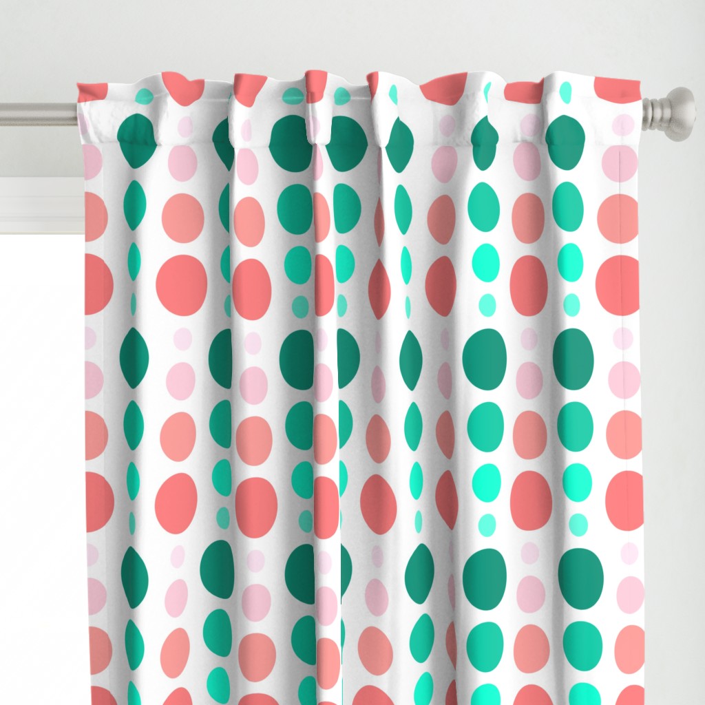 Coral Pink & Emerald Mint Green Ombre Spots