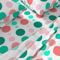 Coral Pink & Emerald Mint Green Ombre Spots