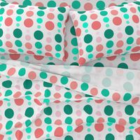 Coral Pink & Emerald Mint Green Ombre Spots