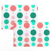 Coral Pink & Emerald Mint Green Ombre Spots