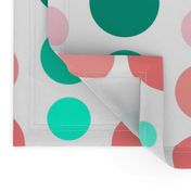 Coral Pink & Emerald Mint Green Ombre Spots