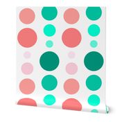 Coral Pink & Emerald Mint Green Ombre Spots