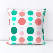 Coral Pink & Emerald Mint Green Ombre Spots