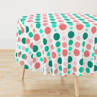 Coral Pink & Emerald Mint Green Ombre Spots