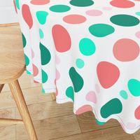 Coral Pink & Emerald Mint Green Ombre Spots