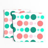 Coral Pink & Emerald Mint Green Ombre Spots