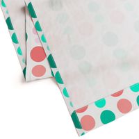 Coral Pink & Emerald Mint Green Ombre Spots