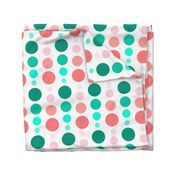 Coral Pink & Emerald Mint Green Ombre Spots