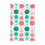 Coral Pink & Emerald Mint Green Ombre Spots