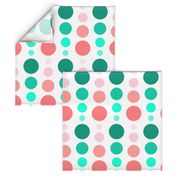 Coral Pink & Emerald Mint Green Ombre Spots